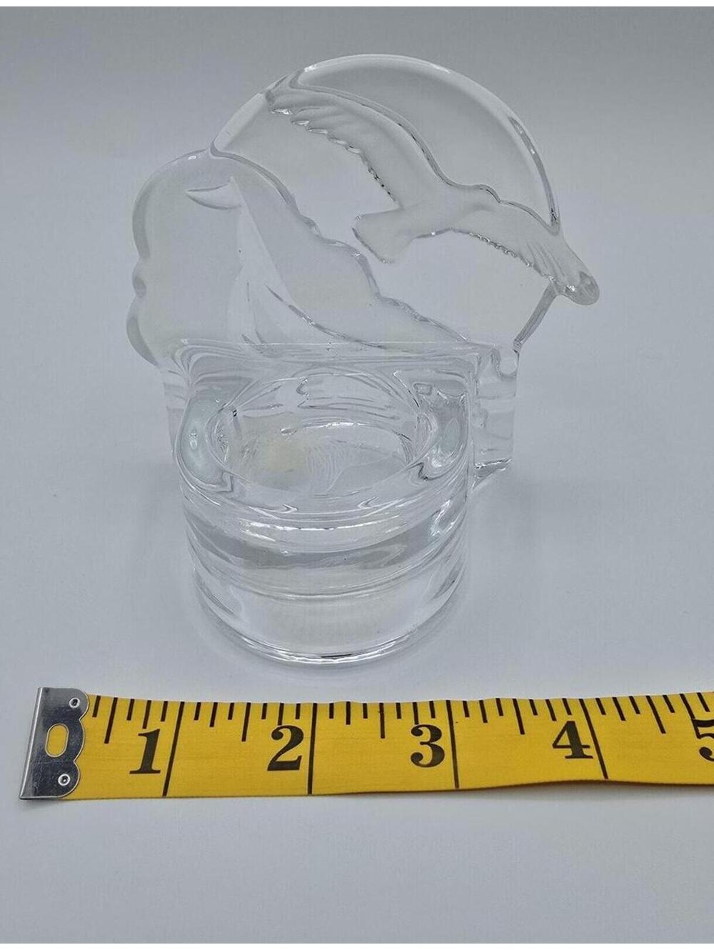 Vintage Retired PartyLite Seagull Sailboat Candle Holder w/Frosted Clear Glass - Picture 4 of 9